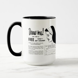 Draw Me - Vintage Art School Drawing Contest Mug