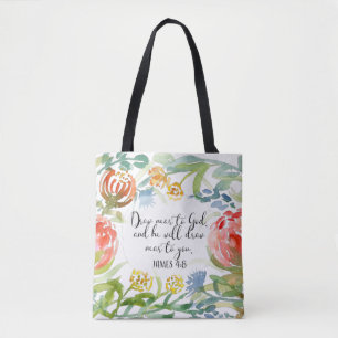 Draw near to God James 4:8 Tote Bag