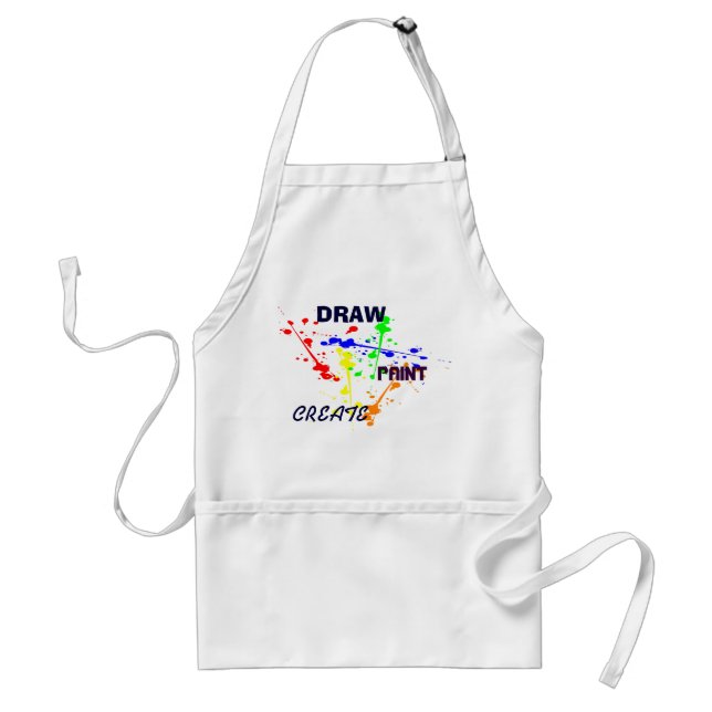 Draw, Paint , Create Art paint splash Standard Apron (Front)