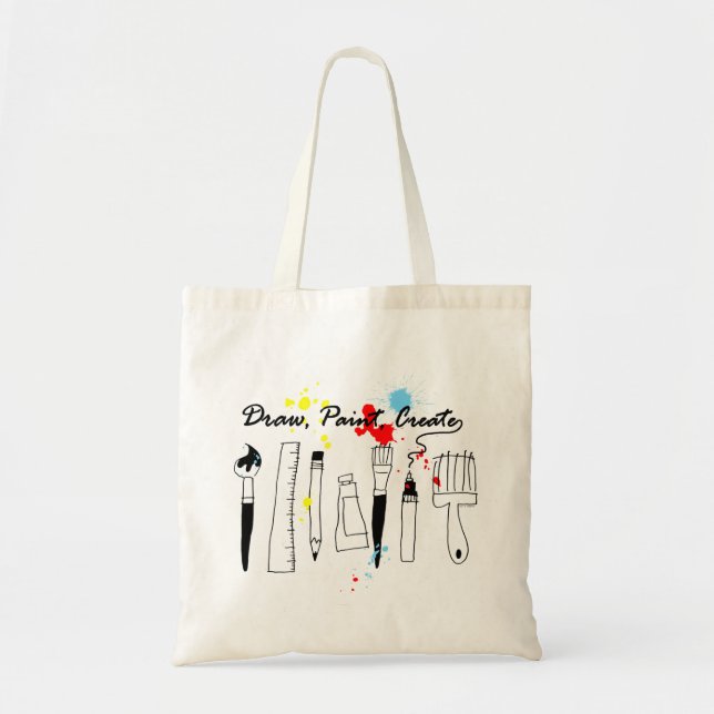 Draw Paint Create Colour Tote Bag (Front)