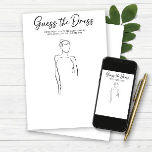 Draw the Dress Bridal Shower Party Game Invitation