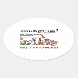 DRAW THE LINE CARNISM OVAL STICKER