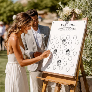 Draw Your Face 31 Guest Book Wedding Welcome Sign