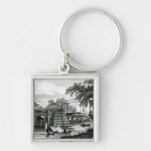 Drawbridge at Malacca, engraved by George Cooke Keychain