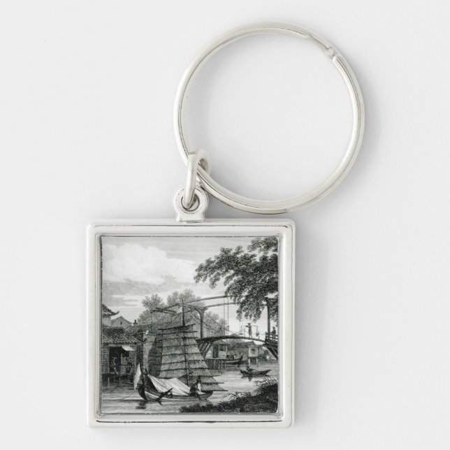 Drawbridge at Malacca, engraved by George Cooke Keychain (Front)