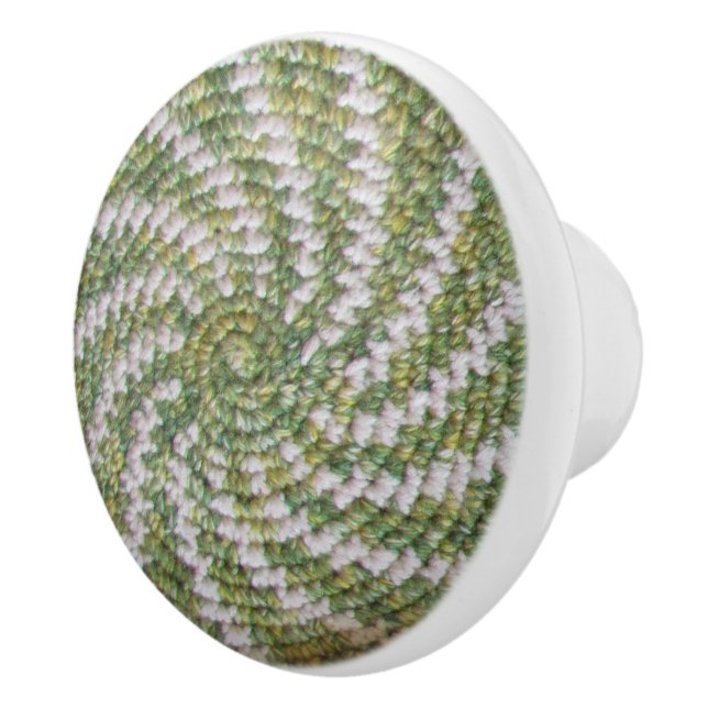 Drawer Pulls - White Spiral on Green (Right)