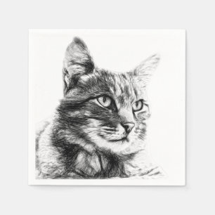Drawing a cat napkin