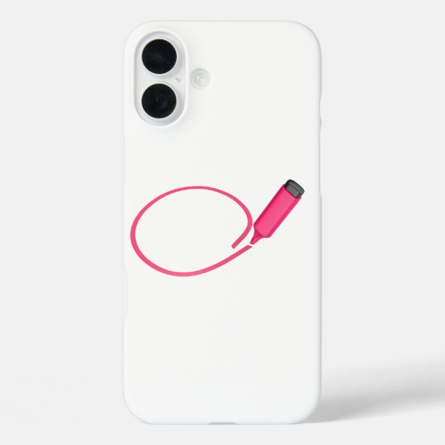Drawing a circle with a pink highlighter Case-Mate iPhone case (Back)