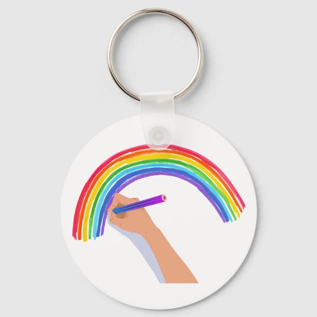 Drawing A Rainbow Keychain (Front)