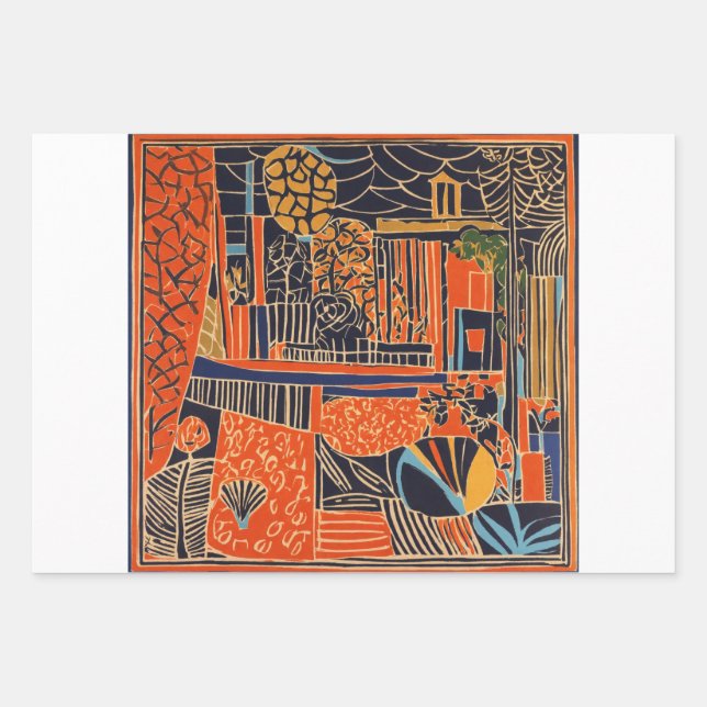  drawing abstract art,  wrapping paper sheet (Front 3)