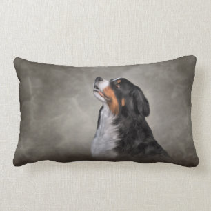 Drawing Bernese Mountain Dog Lumbar Pillow