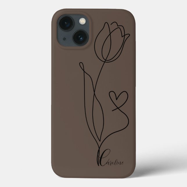 drawing black flower rose heart personalized phone Case-Mate iPhone case (Back)