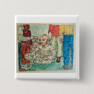 Drawing by Don Evans 9.23.70 2 Inch Square Button