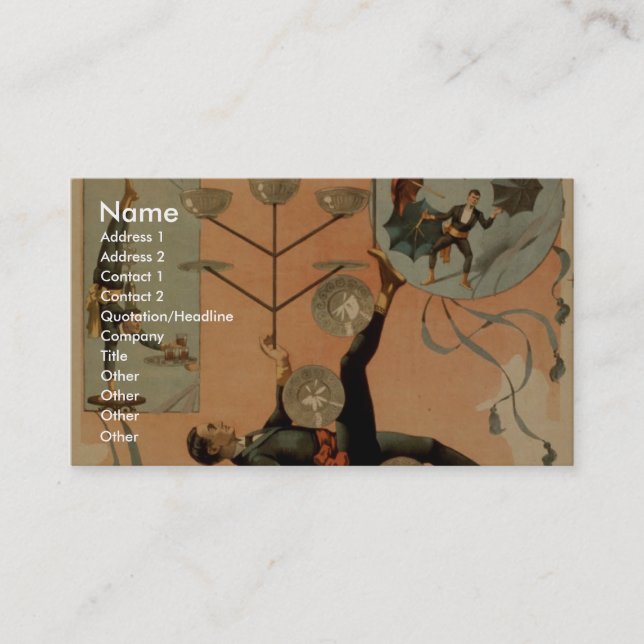 Drawing Cards, 'Eldora', Juggler of the World Business Card (Front)