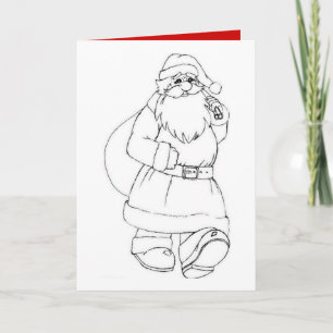 Drawing coloring for Christmas Holiday Card