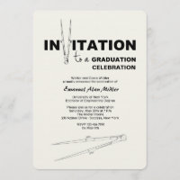 Drawing Compass Graduation Invitation