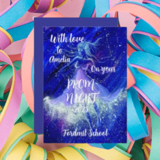 Drawing Dance Blue Star Figure High School Prom Invitation