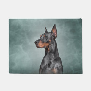 Drawing Doberman dog Doormat