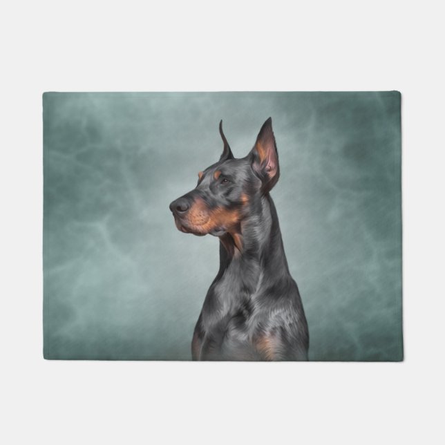 Drawing Doberman dog Doormat (Front)