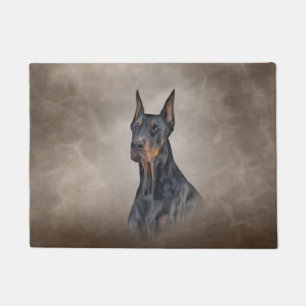 Drawing Doberman dog Doormat
