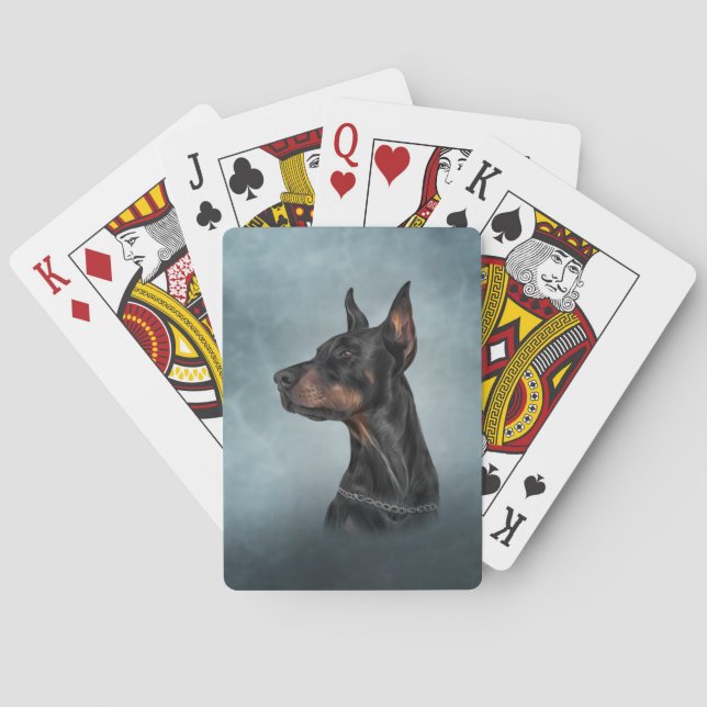 Drawing Doberman dog Playing Cards (Back)