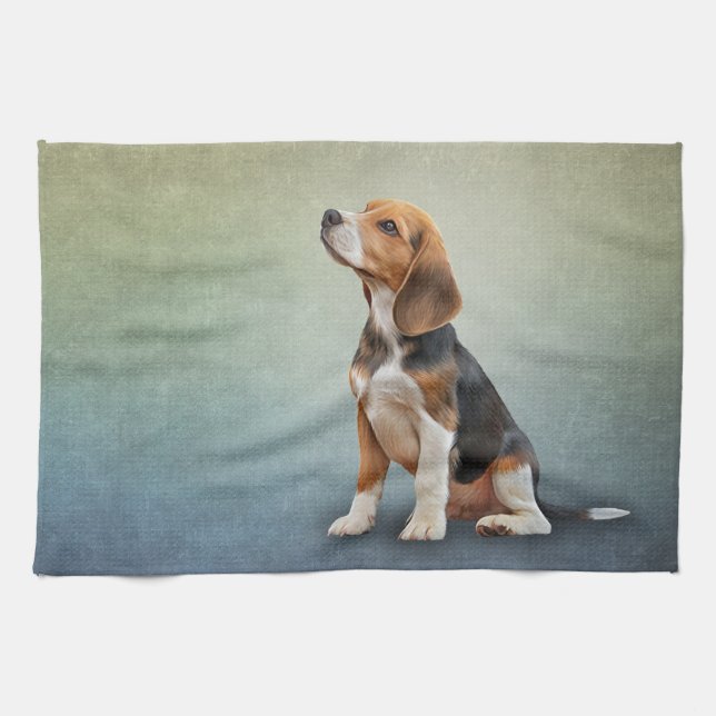 Drawing Dog Beagle Kitchen Towel (Horizontal)