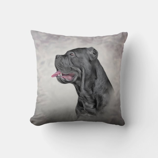 Drawing dog Cane Corso - Italian Mastiff Throw Pillow (Front)