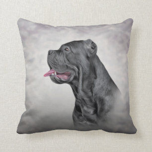 Drawing dog Cane Corso - Italian Mastiff Throw Pillow