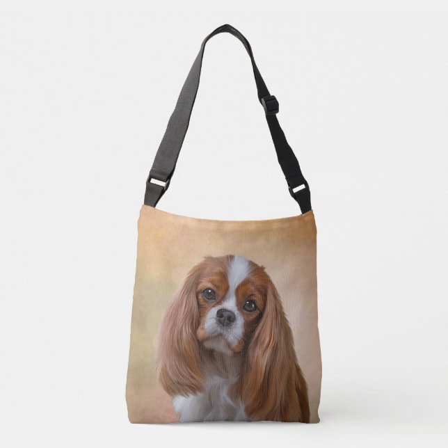 Drawing Dog Cavalier King Charles Spaniel Crossbody Bag (Front)