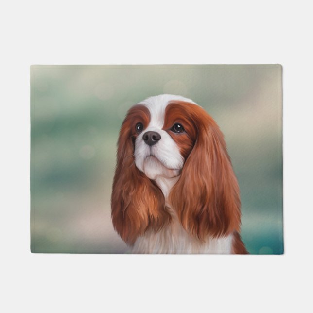 Drawing Dog Cavalier King Charles Spaniel Doormat (Front)