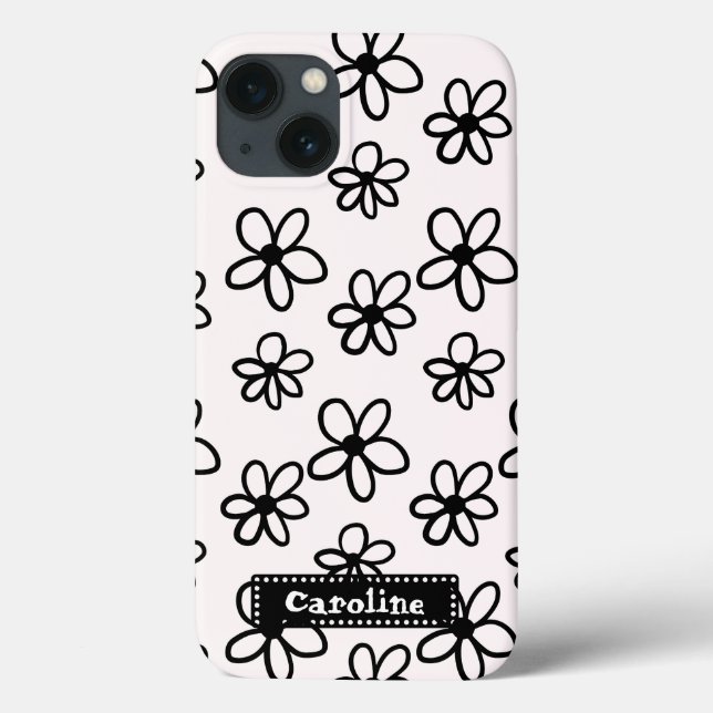 drawing floral black and white personalized phone  Case-Mate iPhone case (Back)