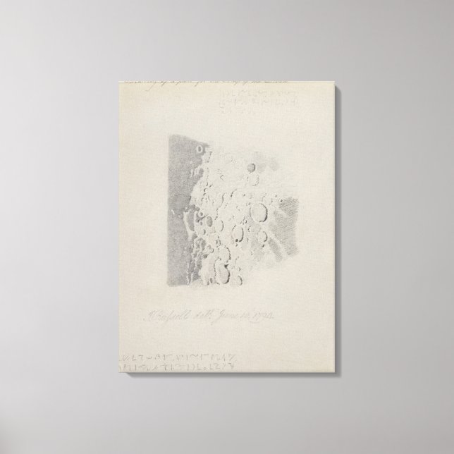 Drawing for the map of the moon, 1794 (pencil on p canvas print (Front)