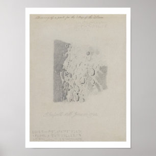 Drawing for the map of the moon, 1794 (pencil on p poster