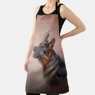Drawing German Shepherd Dog Apron