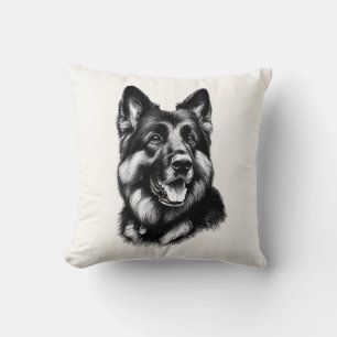 Drawing German Shepherd Throw Pillow