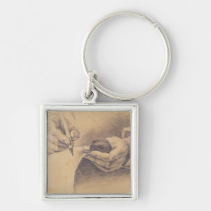Drawing Hands, 1798 Keychain