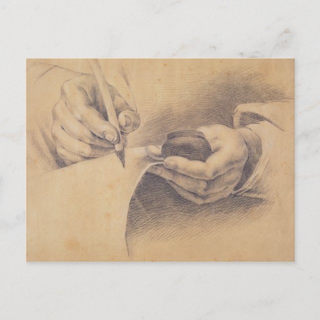 Drawing Hands, 1798 Postcard (Front)