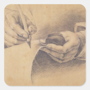 Drawing Hands, 1798 Square Sticker