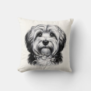 Drawing Havanese Dog Throw Pillow