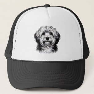 Drawing Havanese Dog Trucker Hat
