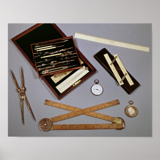 Drawing instruments used by Isambard Poster (Front)