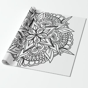 Drawing mandala design cool wrapping paper