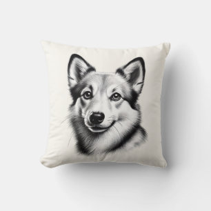 Drawing Norwegian Lundehund Throw Pillow
