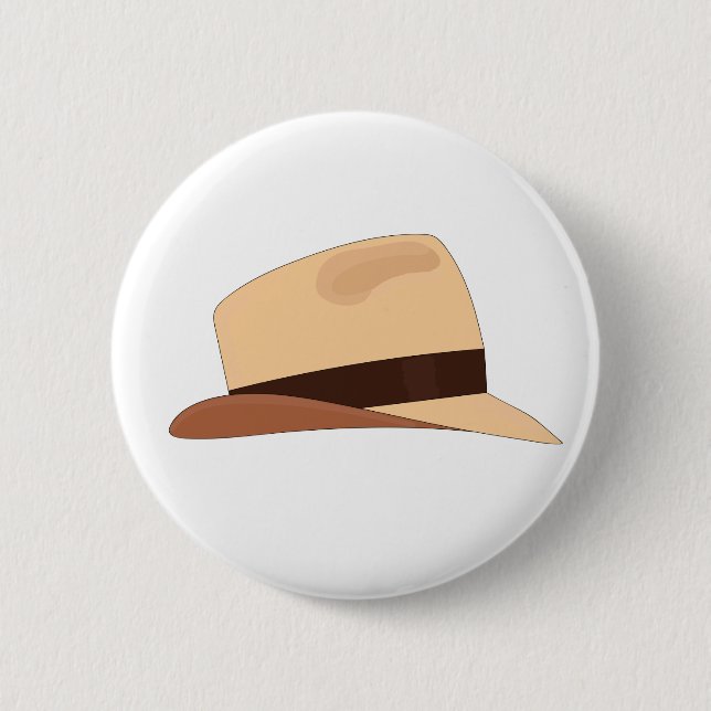 Drawing of a Panamanian hat 2 Inch Round Button (Front)