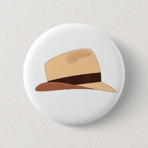 Drawing of a Panamanian hat 2 Inch Round Button