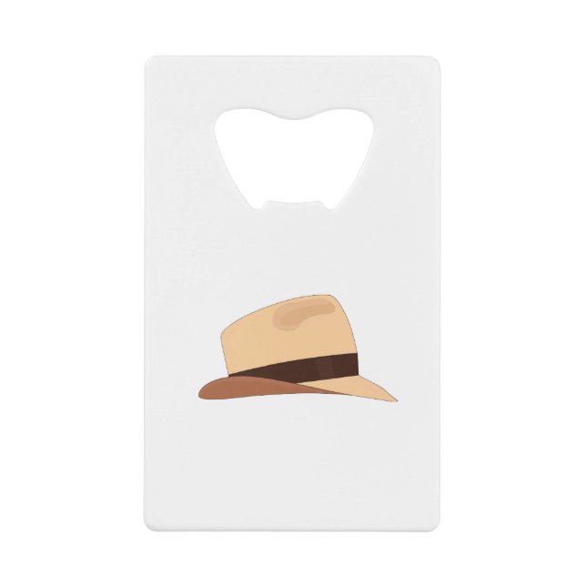 Drawing of a Panamanian hat Credit Card Bottle Opener (Front)