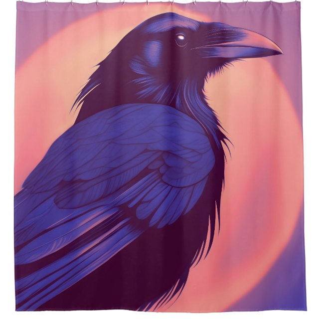 Drawing of a purple black raven (Front)