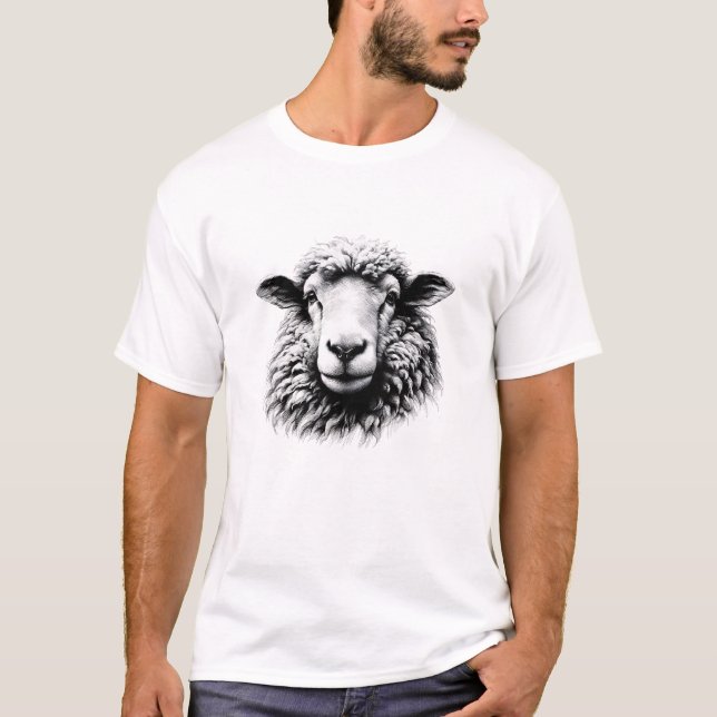 Drawing of a Sheep’s Head T-Shirt (Front)