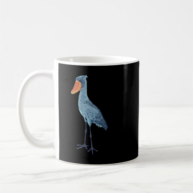 Drawing of a shoebill coffee mug (Left)