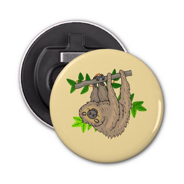 Drawing of a Sloth Hanging Upside Down Bottle Opener (Front)